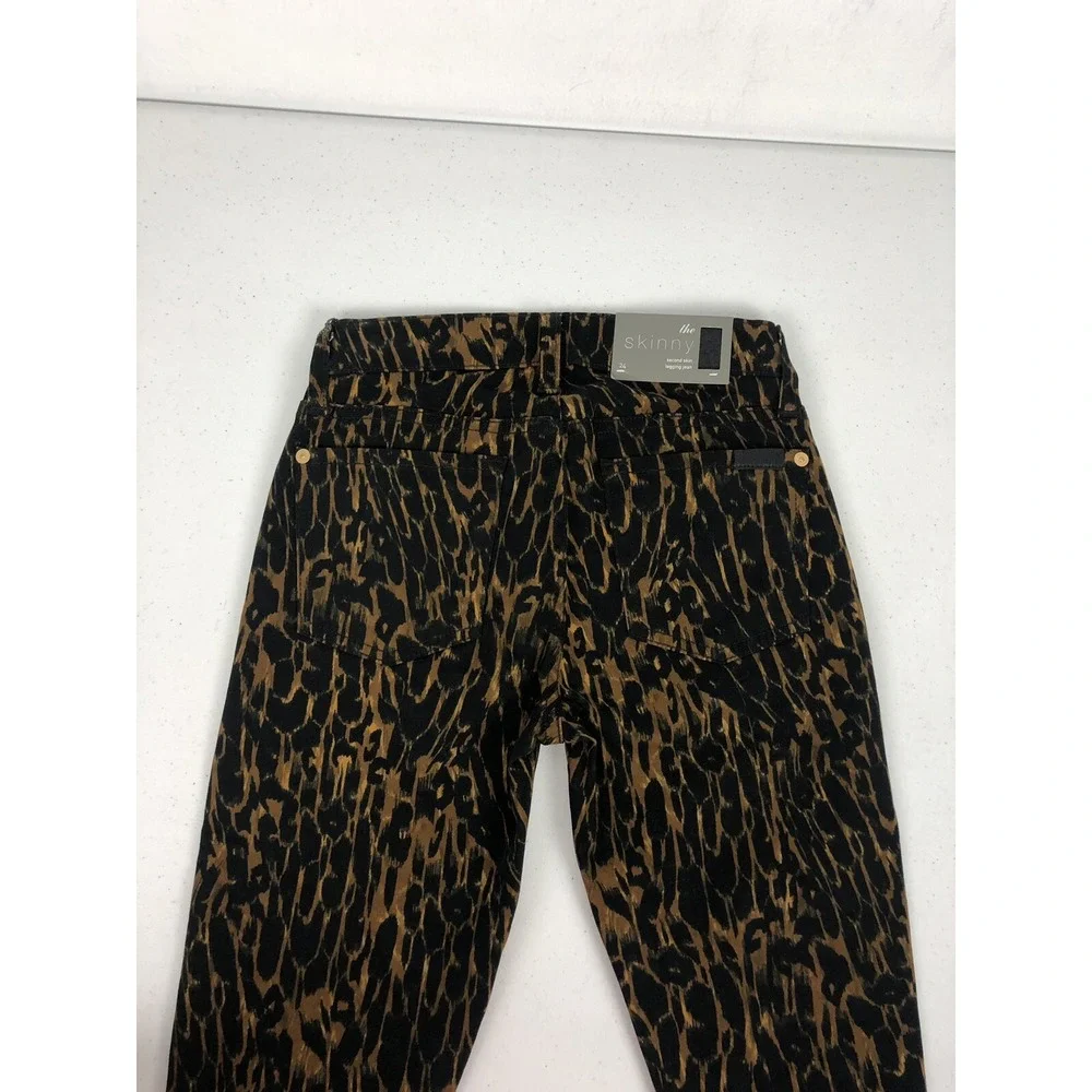 7 For All Mankind Womens 24 Jeans Legging Animal Print The Skinny Stretch NWT